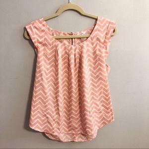 Candies Chevron Pink & White Top